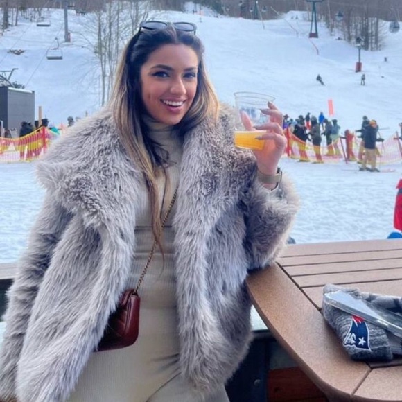 Light Grey Faux Fur Jacket thick shaggy coat